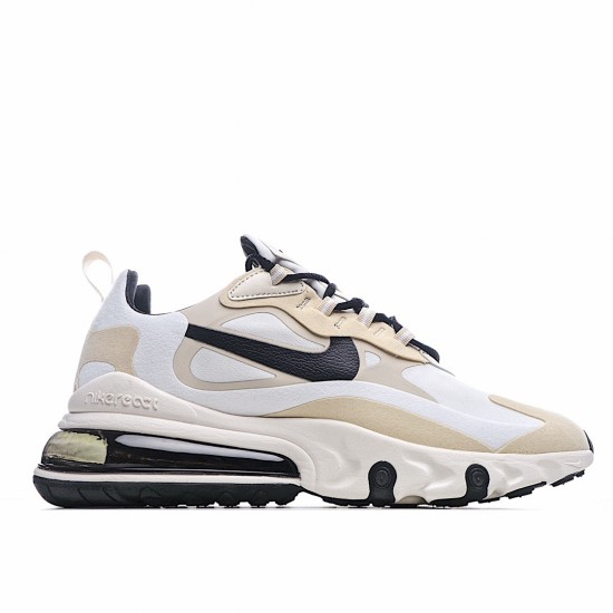 Nike Air Max 270 React Black Beige White CZ9541 100 Unisex Running Shoes 