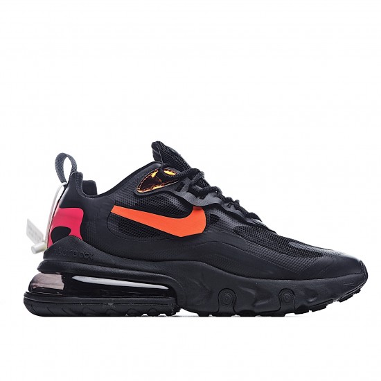 Nike Air Max 270 React Black Orange Unisex CV1641 001 Running Shoes 