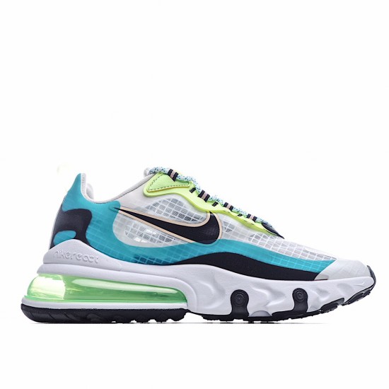 Nike Air Max 270 React Blue Gray White Running Shoes CT1265 300 Unisex 