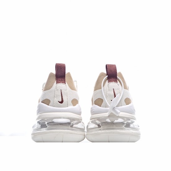 Nike Air Max 270 React Brown White AT6174 700 Womens Running Shoes 