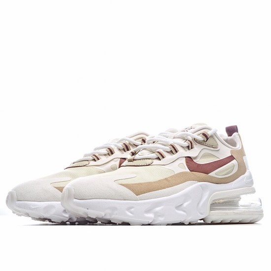 Nike Air Max 270 React Brown White AT6174 700 Womens Running Shoes 