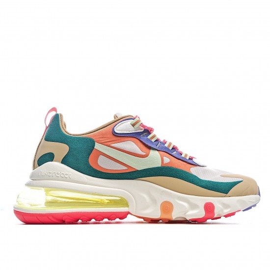 Nike Air Max 270 React Orange Beige Running Shoes CQ4805 071 Unisex 