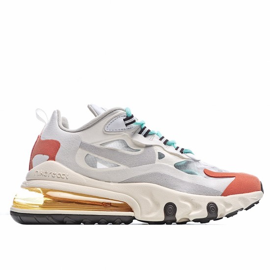 Nike Air Max 270 React Red Beige Blue Running Shoes AT6174 200 Unisex 