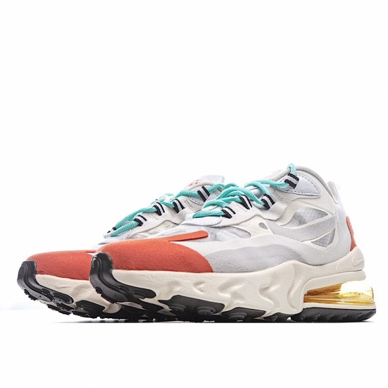 Nike Air Max 270 React Red Beige Blue Running Shoes AT6174 200 Unisex 