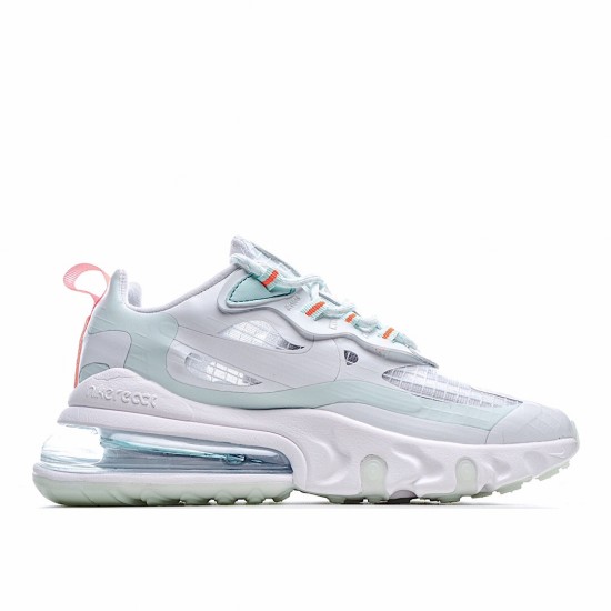 Nike Air Max 270 React SE Ltblue White Orange CJ0620 100 Womens 