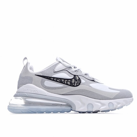 Nike Air Max 270 React Unisex Running Shoes AO4971 800 Gray Black White 