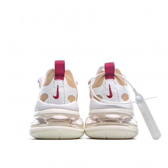 Nike Air Max 270 React Unisex AT6174 700 Brown White Red Running Shoes 