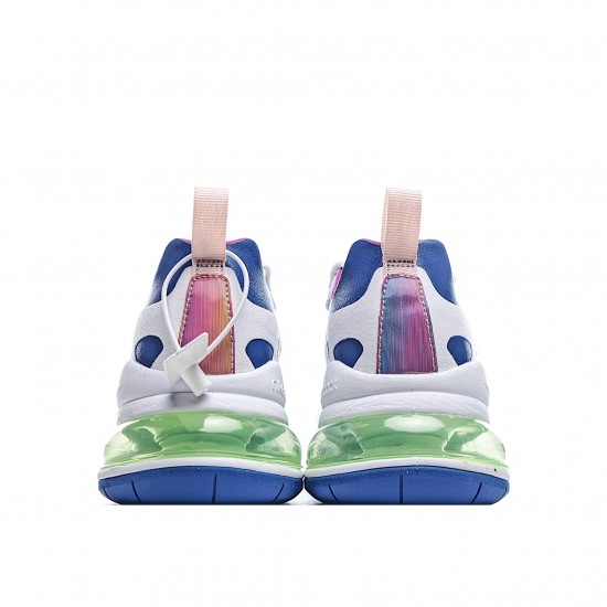 Nike Air Max 270 React Unisex CW0630 100 White Blue Running Shoes 