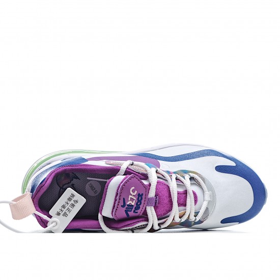 Nike Air Max 270 React Unisex CW0630 100 White Blue Running Shoes 