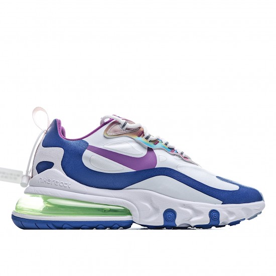 Nike Air Max 270 React Unisex CW0630 100 White Blue Running Shoes 