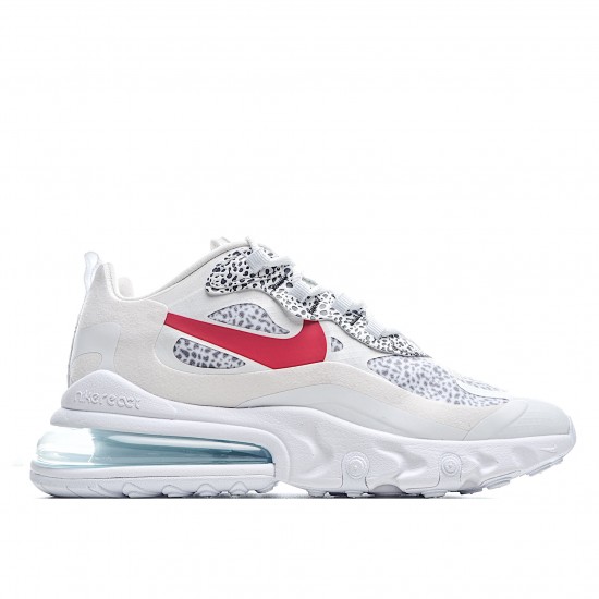 Nike Air Max 270 React White Beige Red CT2535 001 Womens Running Shoes 