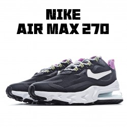 Nike Air Max 270 React Womens CV7956 001 Black White Purple Running Shoes 