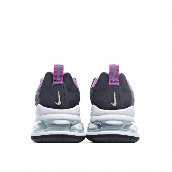 Nike Air Max 270 React Womens CV7956 001 Black White Purple Running Shoes 