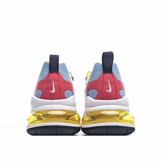 Nike Air Max 270 React Yellow Blue Red AT6174 002 Unisex Running Shoes 