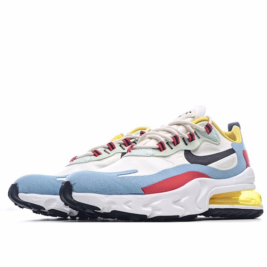 Nike Air Max 270 React Yellow Blue Red AT6174 002 Unisex Running Shoes 