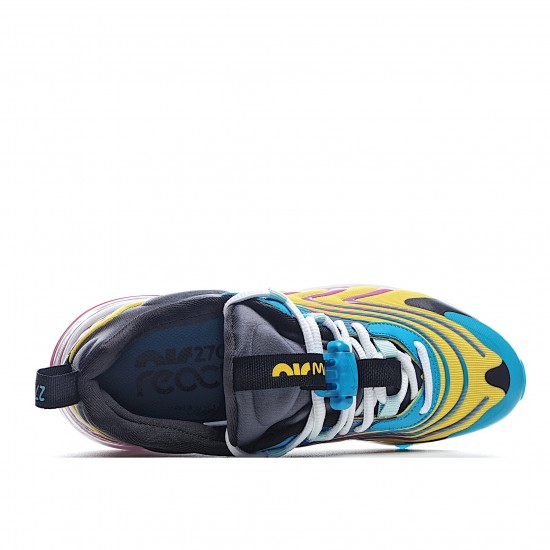Nike Air Max 270 React Yellow Blue White CD0113 400 Mens Running Shoes 