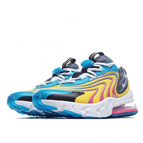 Nike Air Max 270 React Yellow Blue White CD0113 400 Mens Running Shoes 