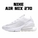Nike Air Max 270 Flyknit Unisex AO1023 102 White Running Shoes 
