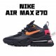 Nike Air Max 270 React Black Orange Unisex CV1641 001 Running Shoes 