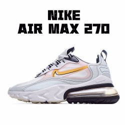 Nike Air Max 270 React Black Silver Yellow CK4126-001 Unisex Running Shoes