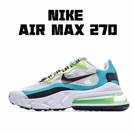 Nike Air Max 270 React Blue Gray White Running Shoes CT1265 300 Unisex 