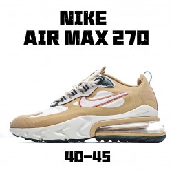 Nike Air Max 270 React Mens AO4971 700 Brown White Running Shoes 