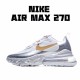 Nike Air Max 270 React Mens CQ4597 110 White Gray Gold Running Shoes 