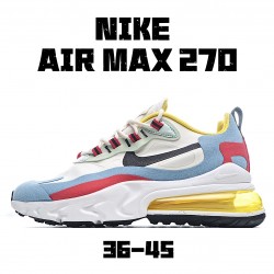 Nike Air Max 270 React Yellow Blue Red AT6174 002 Unisex Running Shoes 