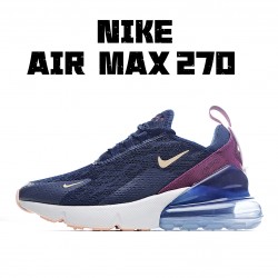 Nike Air Max 270 Womens AH6789 402 Deep Blue White Running Shoes 