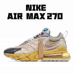 Travis Scott x Air Max 270 React Brown Yellow CT2864 200 Mens Running Shoes 