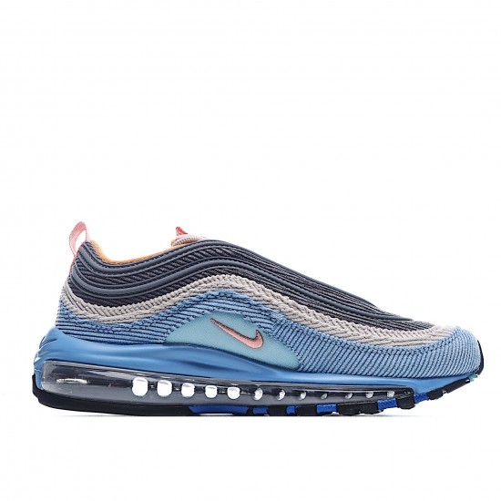 Nike Air Max 97 Black Blue Running Shoes CQ7512 462 Unisex 