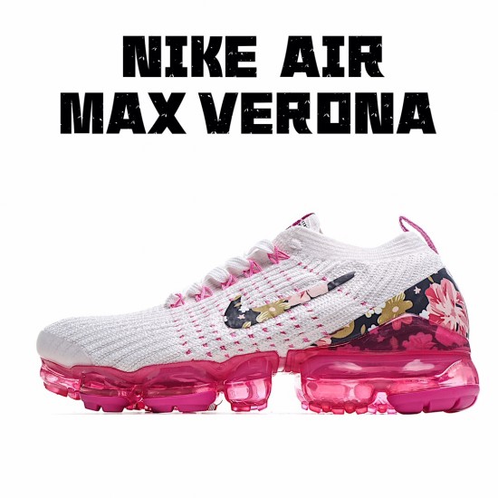 Nike Air VaporMax Flyknit 3 White Pink AJ6910-601 Womens Running Shoes