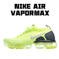 Nike Air VaporMax Flyknit 2.0 Green Yellow Black Running Shoes 942842 700 Mens 