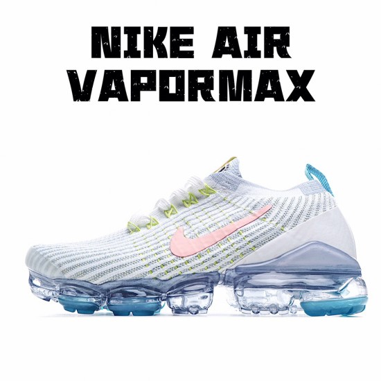 Nike Air VaporMax Flyknit 3.0 White Pink Blue Running Shoes AJ6900 003 Unisex 