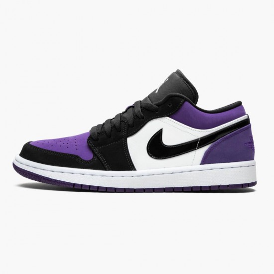 Air Jordan 1 Low Court Purple White/Black/Court Purple 553558-125