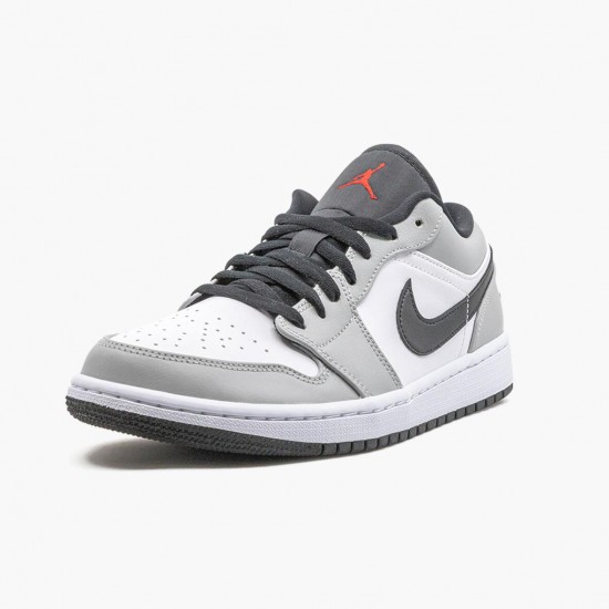 Air Jordan 1 Retro Low Light Smoke Grey Lt Smoke Grey/Gym Red White 553558-030