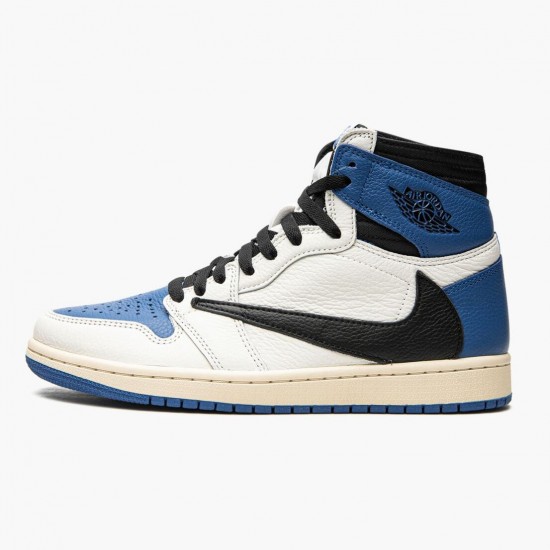 Air Jordan 1 High OG SP Fragment x Travis Scott Sail/Black-Military Blue-Shy Pink DH3227-105