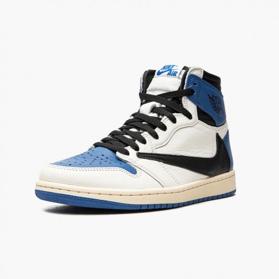 Air Jordan 1 High OG SP Fragment x Travis Scott Sail/Black-Military Blue-Shy Pink DH3227-105