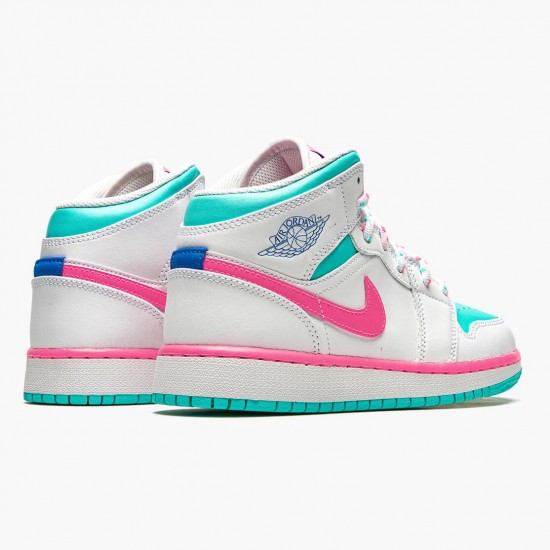 Air Jordan 1 Mid Digital Pink WhiteDigital Pink Aurora Gree 555112-102