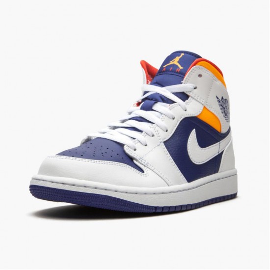 Air Jordan 1 Mid Royal Blue Laser Orange White/Deep Royal Blue/Track Red/Laser Orange 554724-131