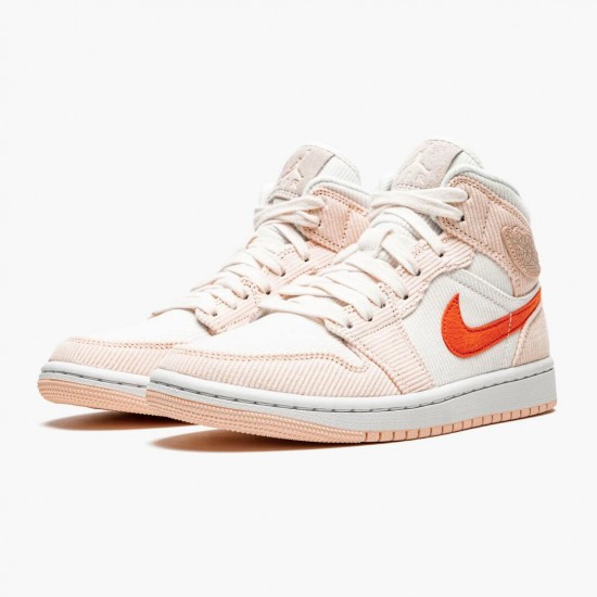 Air Jordan 1 Mid SE Corduroy Sail Sail/Orange Quartz/White/Orange DA8009-108