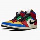 Air Jordan 1 Mid SE Fearless Blue the Great Muslin/Varsity Red-Royal-Taxi-Black CU2805-100