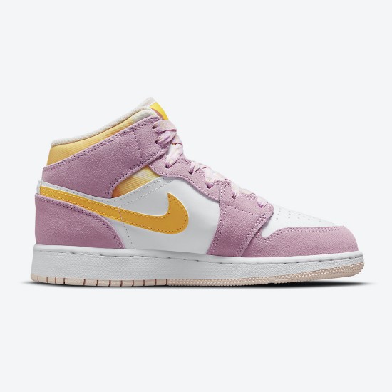 Air Jordan 1 Mid SE GS Arctic Pink Light Arctic Pink/University Gold/White DC9517-600