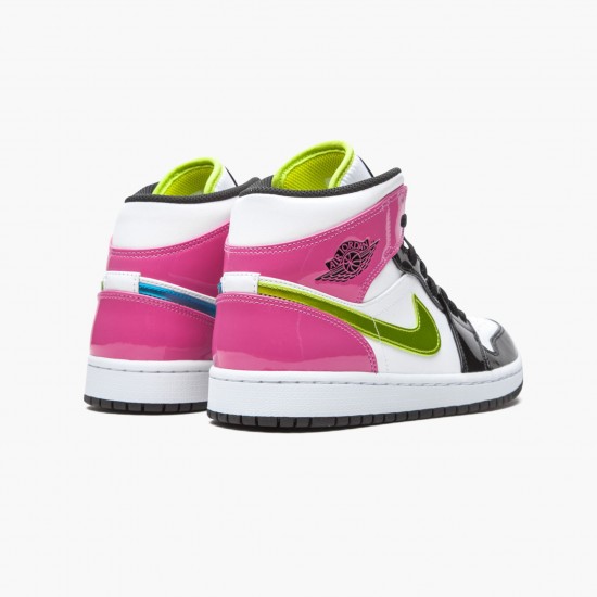 Air Jordan 1 Mid White Black Cyber Pink White/Black/Cyber Pink CZ9834-100