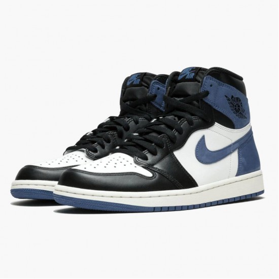 Air Jordan 1 Retro High Blue Moon Summit White/Blue Moon-Black 555088-115