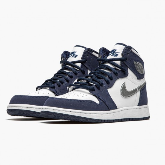 Air Jordan 1 Retro High COJP Midnight Navy White/Midnight Navy/Metallic S DC1788-100