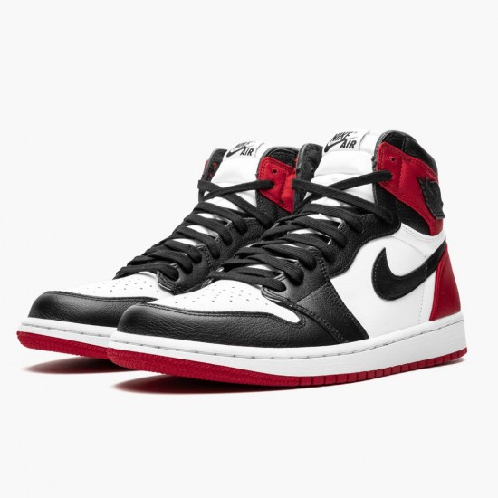 Air Jordan 1 High OG Satin Black Toe Black/Black White/Varsity Red CD0461-016