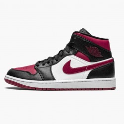 Air Jordan 1 Mid Bred Toe Black/Gym Red/White 554724-066