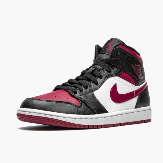 Air Jordan 1 Mid Bred Toe Black/Gym Red/White 554724-066