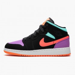 Air Jordan 1 Mid Candy Black/Total Orange 554725-083